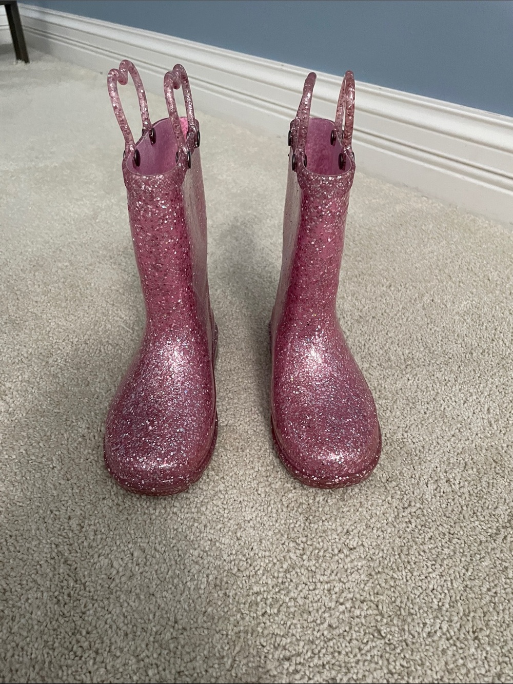 Western Chief Pink Glitter Kids Rain Boots